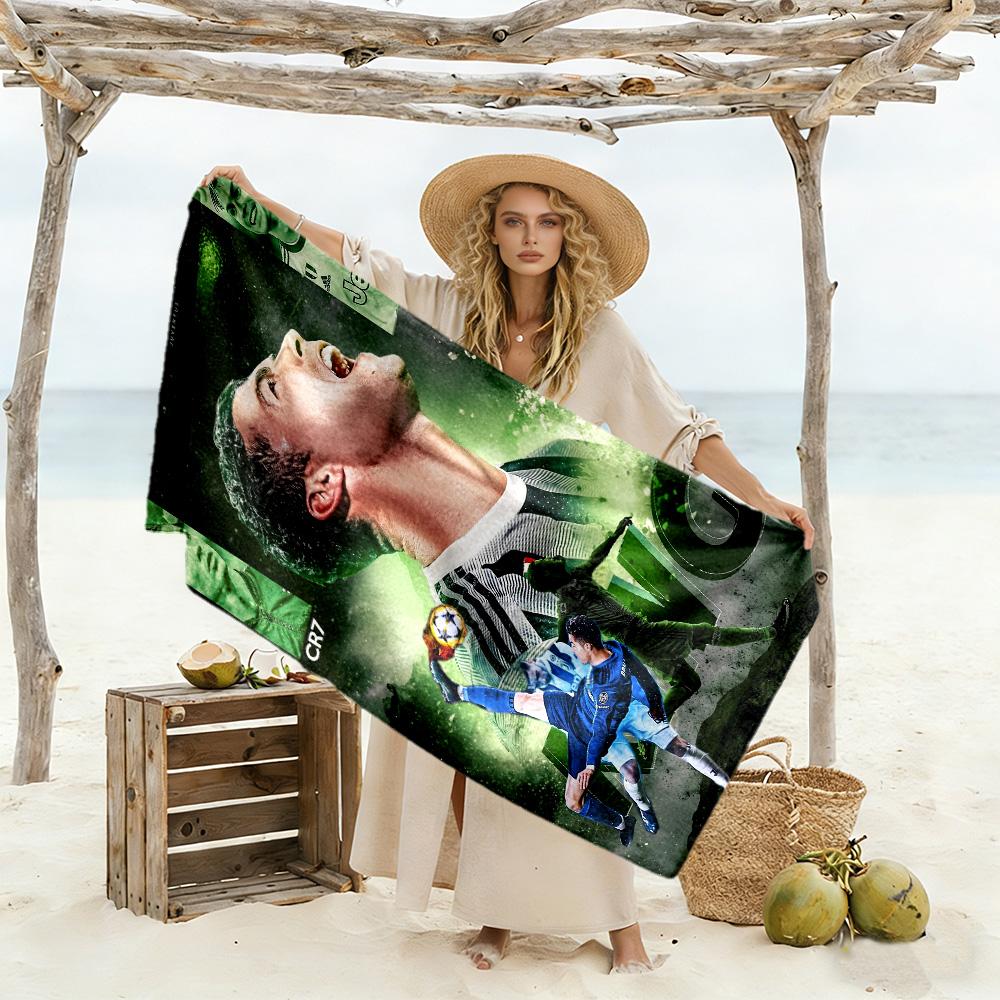 Ronaldo's Iconic Skills Beach Towel Soft Durable Quick-Dry Comfortable Lightweight