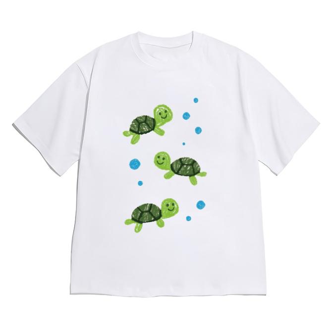 Korean Fashion Aesthetic Fish Print Tshirt for WOMEN Unisex Minimalist Hand Drawn Short Sleeve Crew Neck Tee Casual Versatile Top