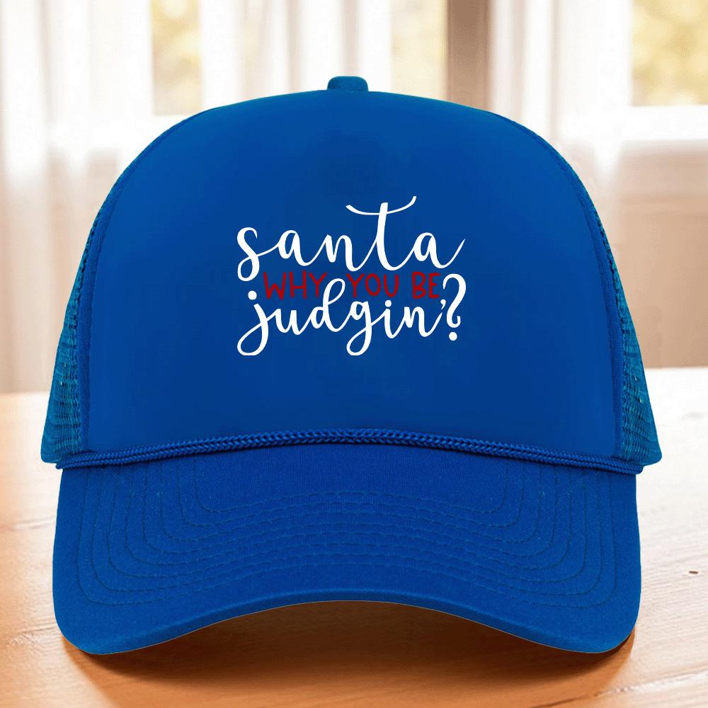 Christmas Sponge Mesh Trucker Cap with Hot Stamped Logo