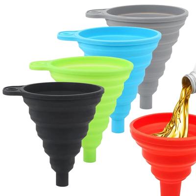 Car Engine Funnel Silicone Liquid Funnel Washer Fluid Change Foldable Portable Auto Engine Oil Petrol Change Funnel Universal