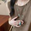 Dark Zircon Cross Beaded Necklace for Women, Long Summer Style Neck Chain, Trendy and Versatile Collar Chain, Instagram Style