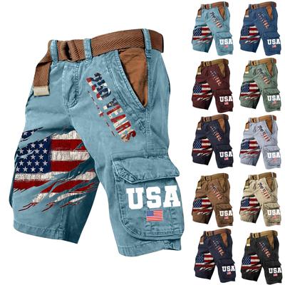 Men's Summer Printed Casual Multi-Pocket Cargo Shorts