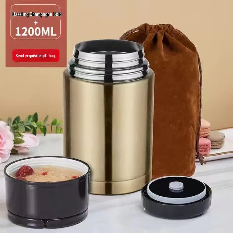 Qiwai Stainless Steel Portable Thermal Food Jar серебряный