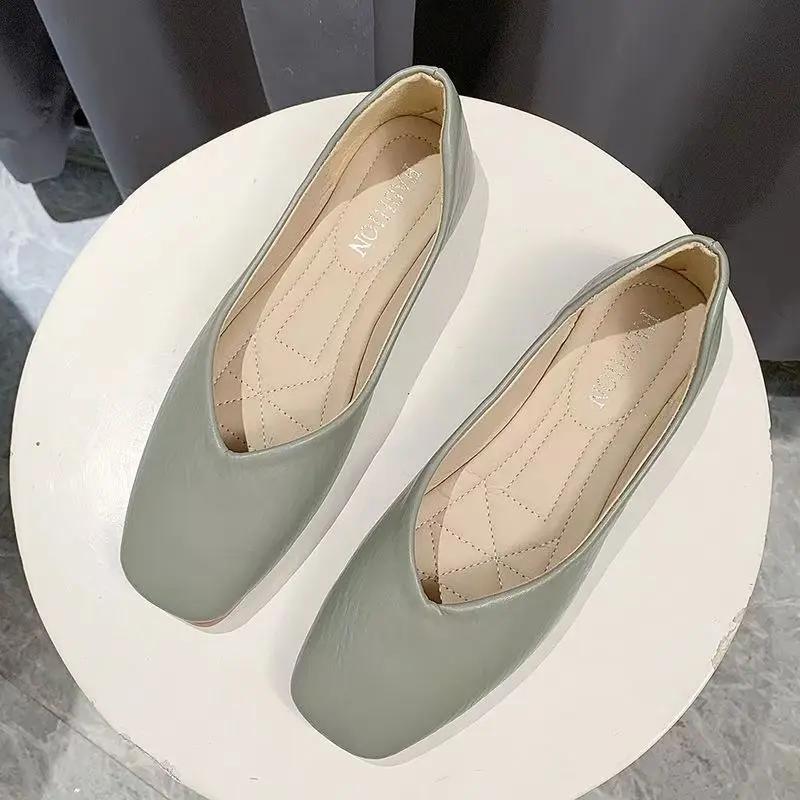 Multi-color Low-heeled Women's Shoes 2024 Granny Shoes Shallow Mouth Flats Casual Versatile Wear one shoe twice Zapatos De Mujer