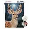 Framed Pearl Bead Painting Kit Elegant Deer Moonlight Design DIY Shiny Canvas Art Creative Handmade Craft for Desk Decor Gift Best Idea