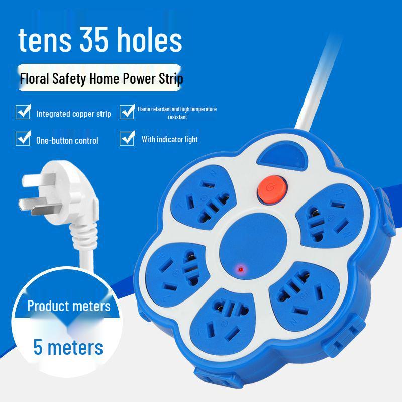 Creative USB Multi-Hole Power Strip with Anti-Leakage Socket for Dorm & Home