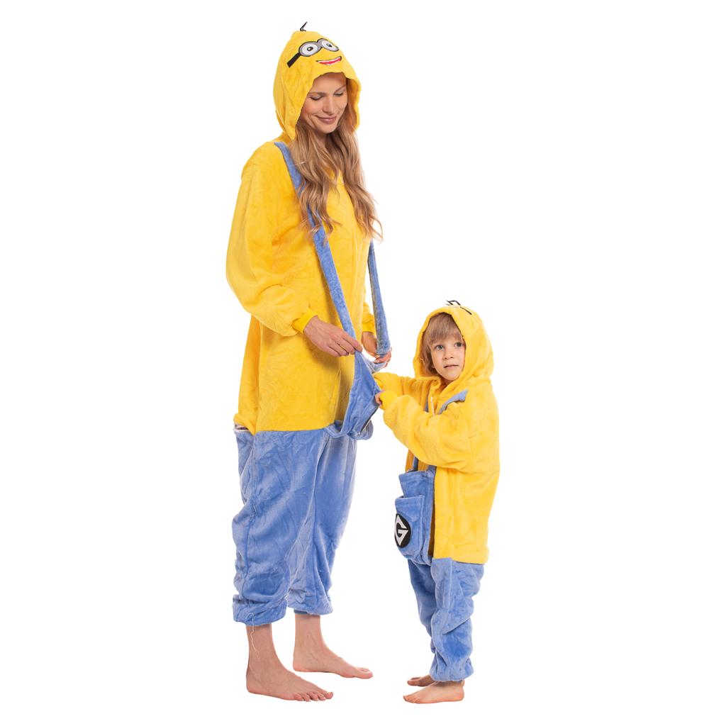 Piżama dla dzieci dziecięca kigurumi onesie kostium minionek żółty 115-125