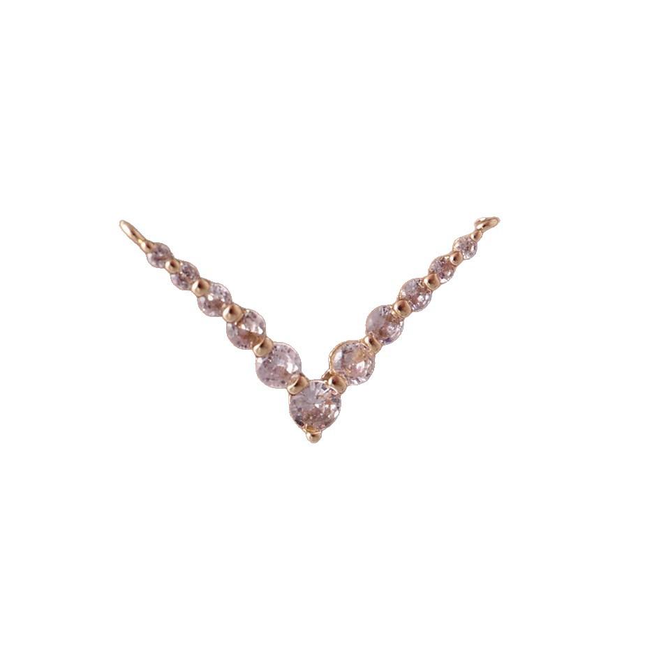 Exquisite Gold V-Shaped Rhinestone Necklace Accessory Connector