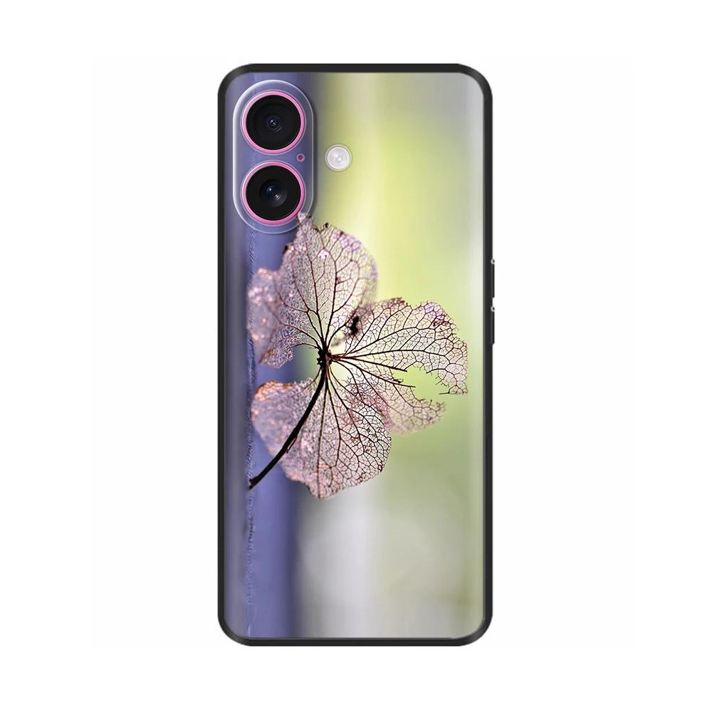 For iPhone 16 Case 16 Pro Silicon TPU Black Frosted Phone Cover For Apple iPhone 16 Pro Max Coque Bumper Shell for iPhone16 Plus