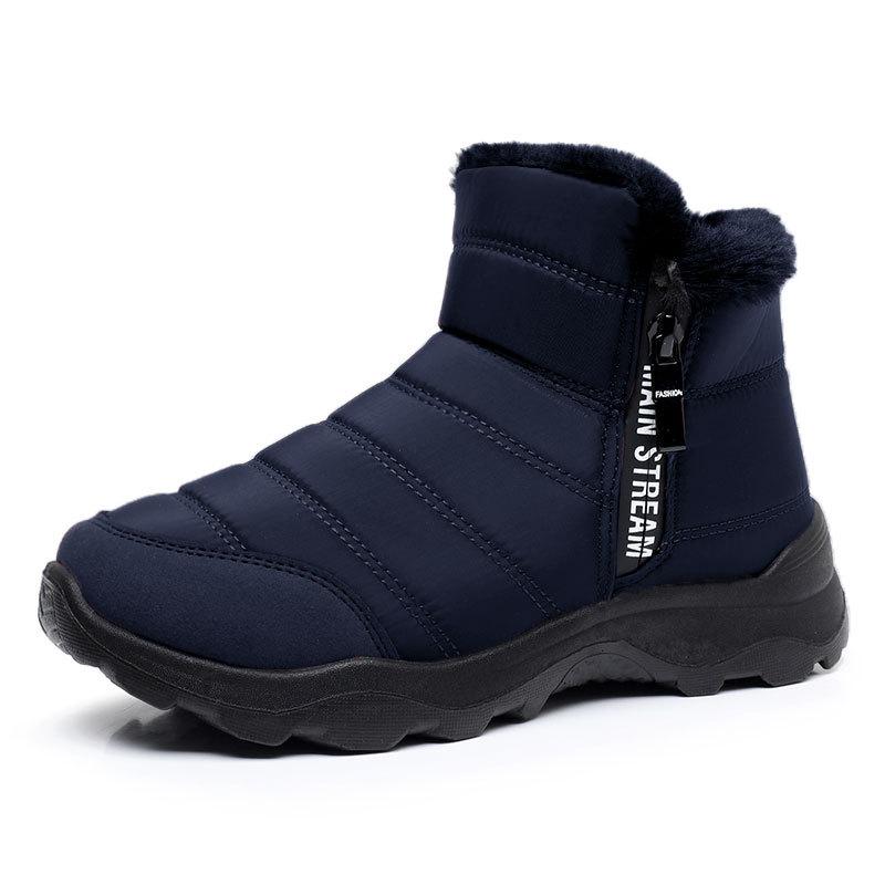 

Winter velvet warm anti-splashing cotton high-top zipper women s snow boots thickened mothershoes 41 синій