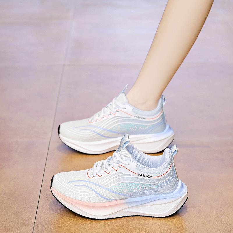 New Women's Shoes Sneakers Women's 2026 New Spring Fitness Soft Sole Shock Absorption Lightweight Student Running Shoes