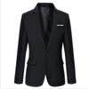 Men S Slim Fit Casual Suit Jacket Long Sleeve Solid Color
