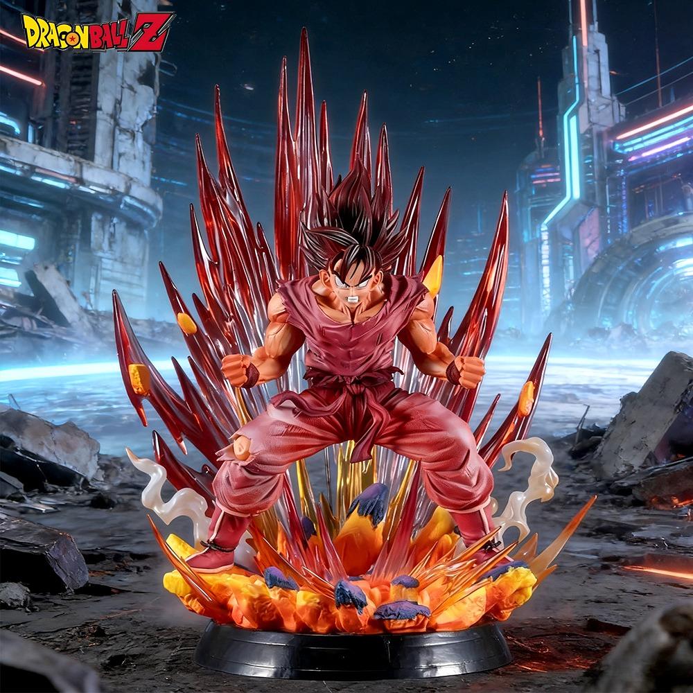 Yiran Toy 1 38Cm/14.96In Anime Dragon Ball Figure Kaiouken Goku Action Figures Pvc Statue Desktop Ornamen Collection Model Playthings Gifts