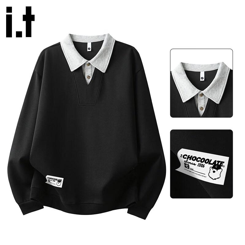 

CHOCOOLATEit Унисекс Свитшот с воротником-поло Свободного кроя M
