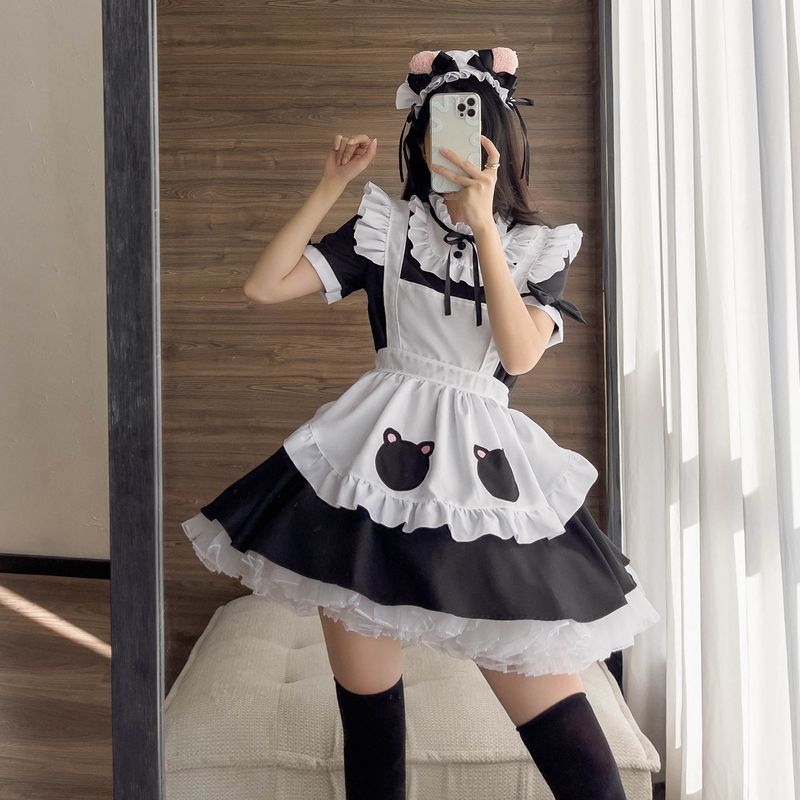 Bear Maid Costume Cosplay Maid Restaurant Maid Anime Performance Costume Cute Lolita Black and White Maid