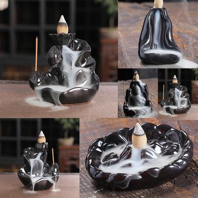 Waterfall Incense Holder Backflow Ceramic Burner Porcelain Censer Inscent