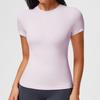 American front shoulder sports T-shirt female slim fit fitness top breathable high elastic running yoga clothes short sleeves