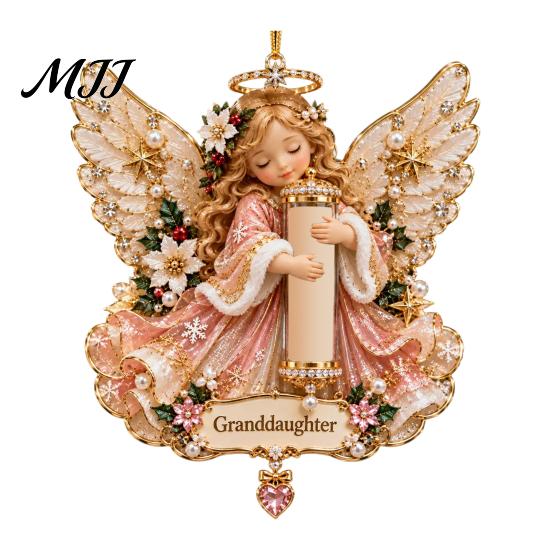 Salvadanaio Decorativo Albero di Natale Portacandele Angelo Ornamento da Appendere, Ciondolo Denaro Acrilico per Decorazione Festiva, Contenitore Ricordo Stagionale Festivo