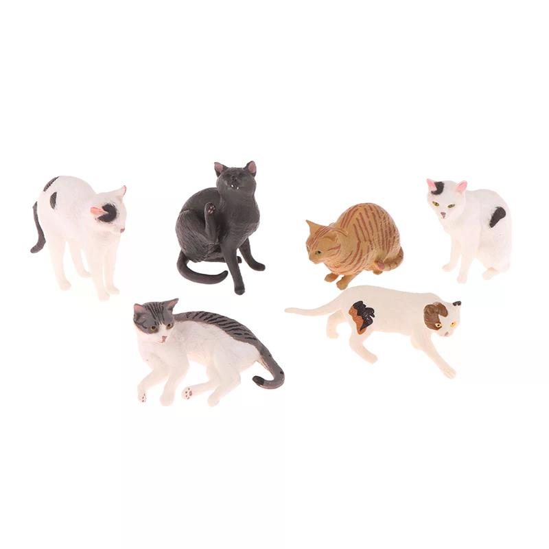 Cute Desktop Decoration Mini Pet Cat Model Ornament Solid Simulation Animal Model Lying Orange Cat Figurine