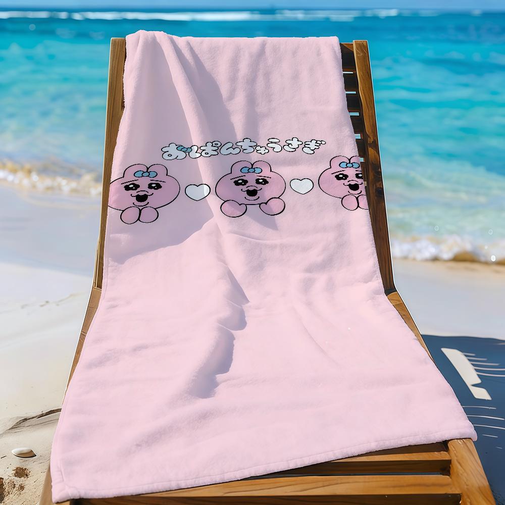 

Cartoon O-Opanchu U-Usagi-S Funny Towel Sports Quick Dry Travel Camping Gear Sandproof Soft Light Large Beach Towel W30*H60(CM)