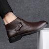 High-end Genuine Leather Men Shoes Italian Black Formal Boots Winter Chelsea Boots British Style Dress Business Boots for Men