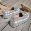 Fashion Aphixta New Flat Platform Women's Casual Shoes 4.5cm Chunky Heels Silver Gold Loafers Weave Design Autumn Woman Flats Size 35-43