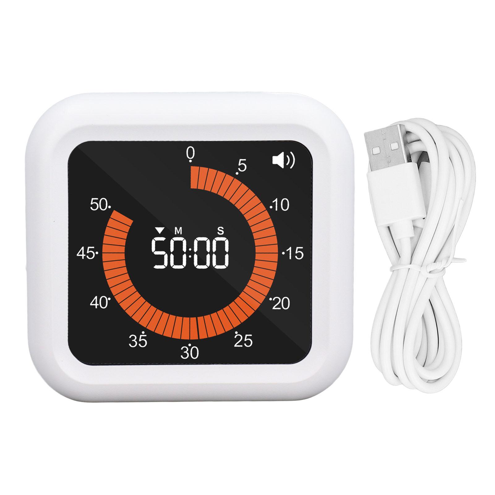 

Visual Timer Silent Rechargeable Magnetic Back Countdown Up Digital Timer with Stand for Study белый