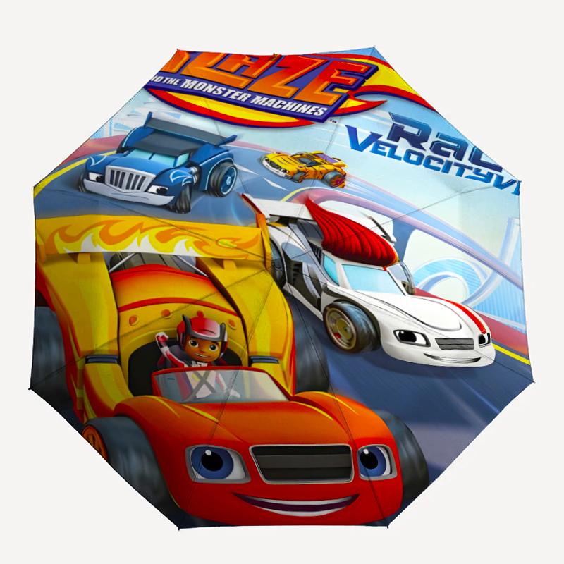 1pc Blaze and the Monster Machines (4) Umbrella, Sun Protection, And UV Shielding. It Has Eight Sturdy Ribs for Outdoor Use And Perfect Gift