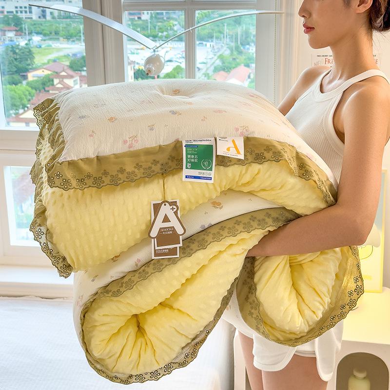 Thickened Winter Flannel Fleece Quilt - Warm Comforter for Single Dormitory, Autumn & Winter Use.