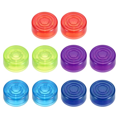 uxcell 10pcs Footswitch Toppers Guitar Pedal Button Caps Plastic Footswitch Top Covers for 3/8 Inch Guitar Effect Pedal Buttons, Red, Green, Blue, Dar