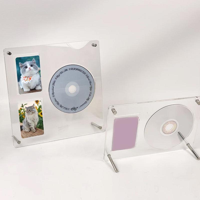 Transparent CD Idol Photo Frame Acrylic Photo Display Stand Photo Protective Album Picture Poster Holder CD Storage Case