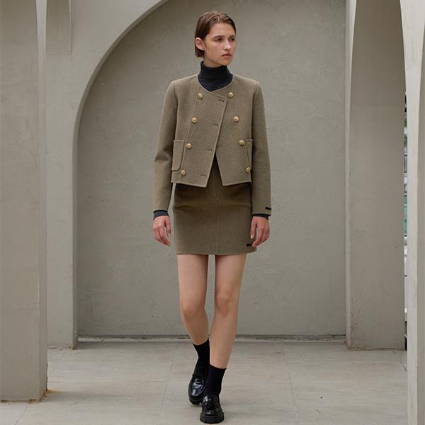 ATELIER NAIN Joyce Wool Handmade Set-Up Mini Skirt (Sk-4812)