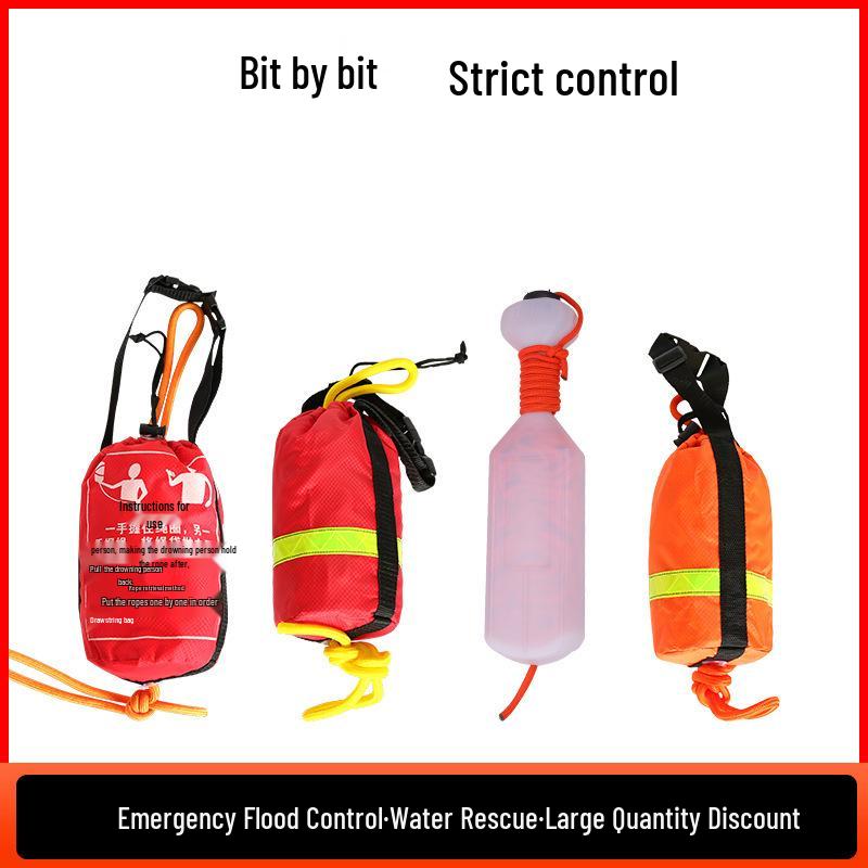Water Rescue Lifesaving Rope with Floating Buoy and Throw Bag
