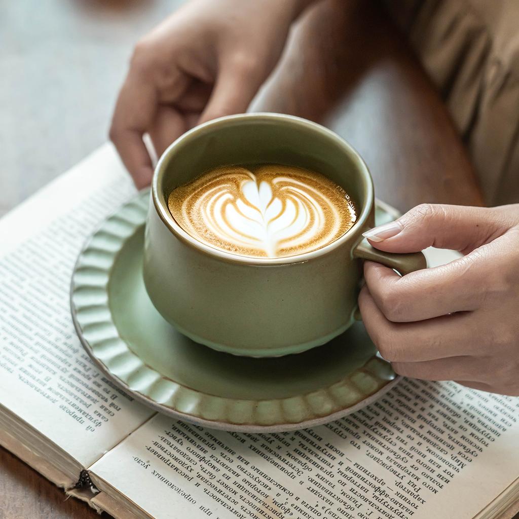 Japanese Retro Ceramic Coffee Cup And Saucer Set Creative Mug Latte Cup Latte Cup Old Teacup Water Cup