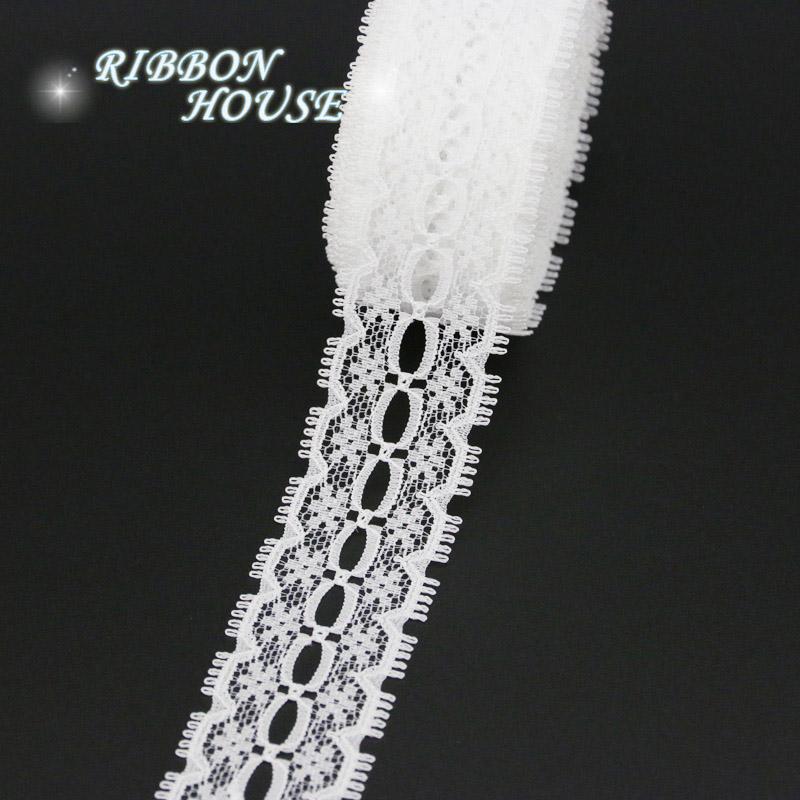 (5 Yards/roll) White Lace Fabric Webbing Decoration Love Gift Packing Material (20/25/30/35/40mm)