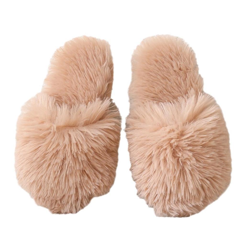 Women's 2024 Fuzzy Open-Toe Slippers – Spring & Autumn Candy Colors