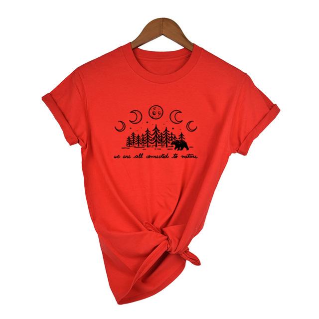 We Are Collection To Nature Tumblr Grunge Style Tshirts Women Summer Fashion Graphic Shirt Female Short