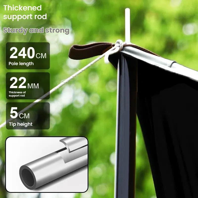 Schwarzes 8-eckiges Camping-Tarp – Wasserdichter Sonnenschutz, 99% UV-Schutz für Strand, Picknick & Outdoor-Abenteuer