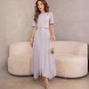 2024 Summer Women's Solid Color High Waist Midi Skirt and Short Top Set