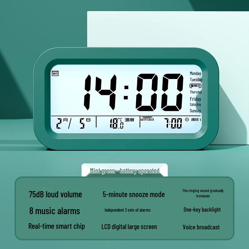 2025 Smart Multi-Function Large Volume Silent Alarm Clock for Students
