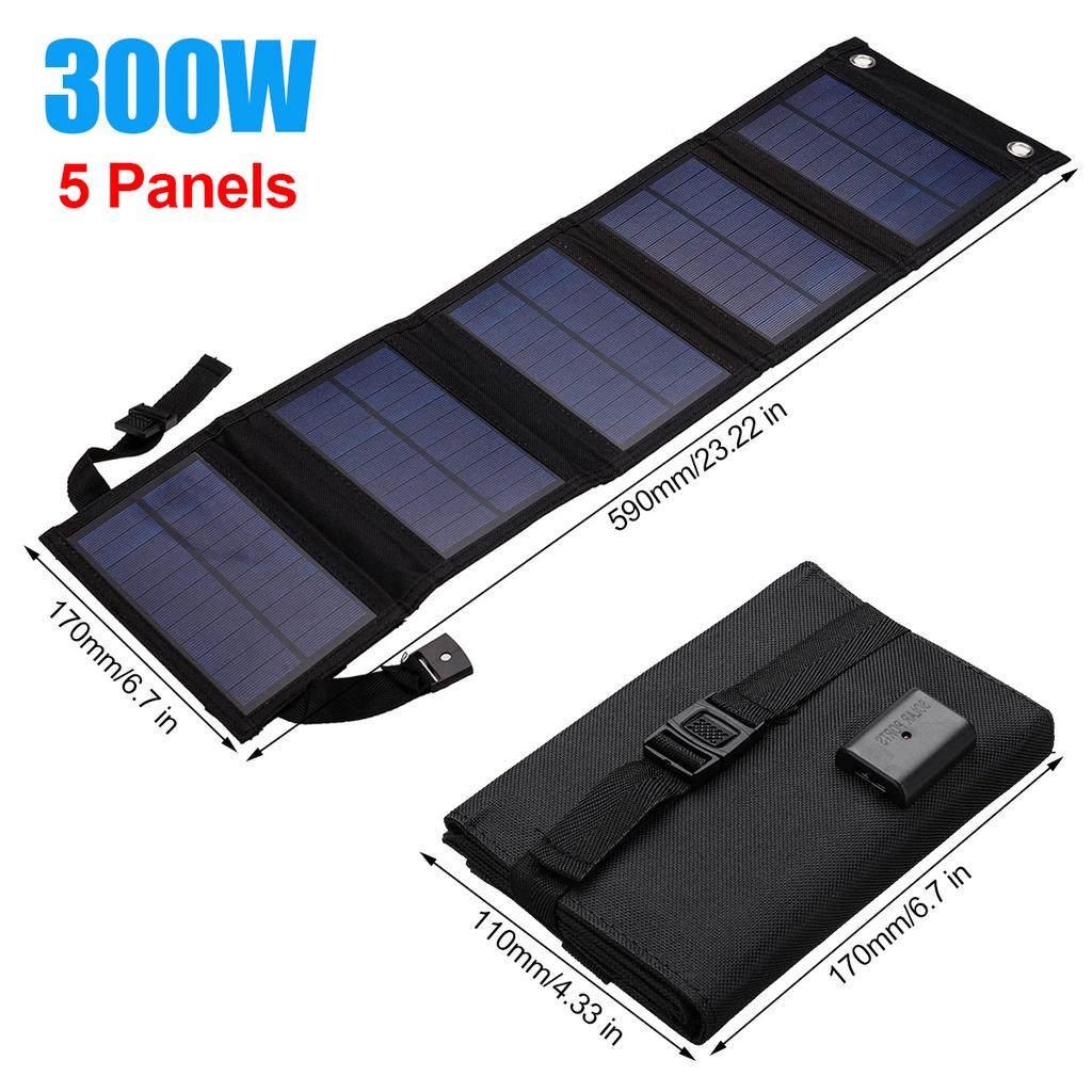 5v 100w/200w/300w usb painel solar dobrável portátil flexível pequeno impermeável dobrável painéis solares células para carregador de bateria do telefone móvel