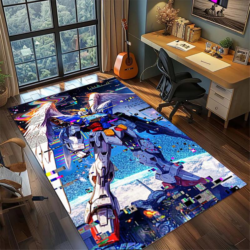 Floor Mat Gundam Large Area Non Slip Washable Rug Bedroom Gamer Room Decor