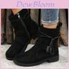 Stylish Women's Martin Boots With Side Zipper And Belt Buckle Retro Design For Autumn And Winter