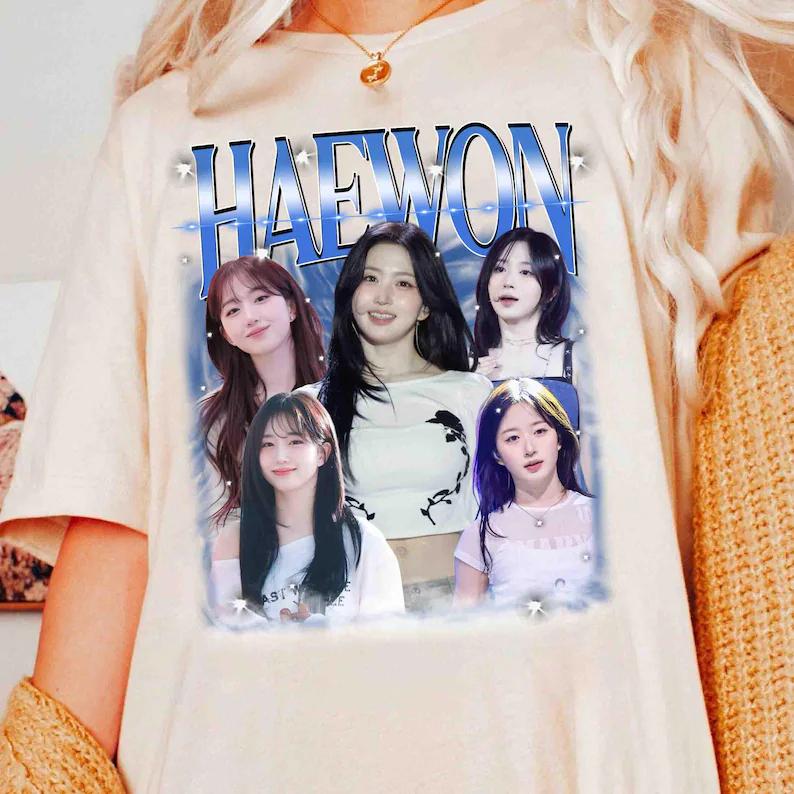 Summer Hot Sale Retro Haewon Nmixx T Shirt Unisex Y2K Gothic Cotton Streetwear Oversized T-shirt Short Sleeve Casual Clothing