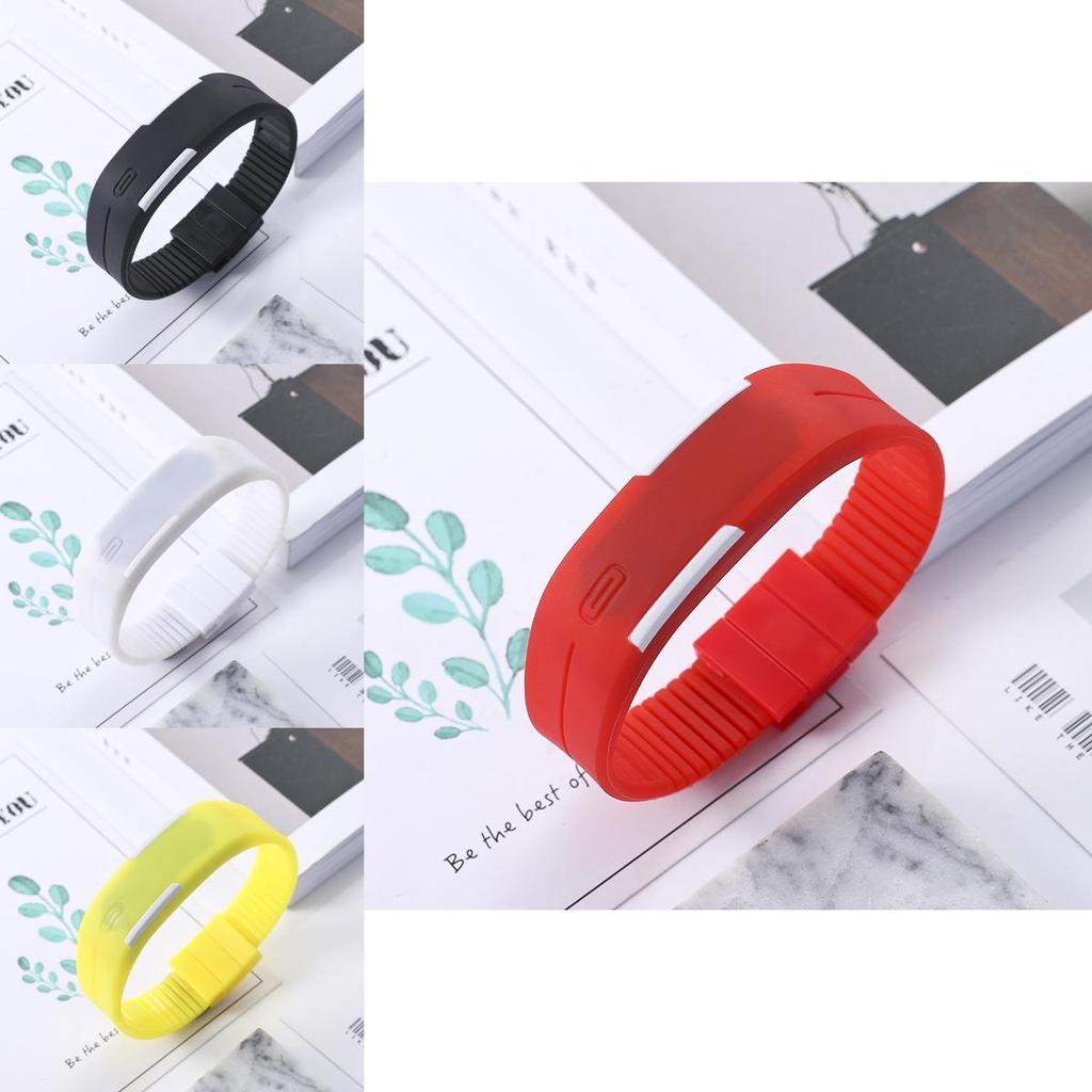 Stylish Kids Digital Led Silicone Watch With Adjustable Strap And Rectangular Dial