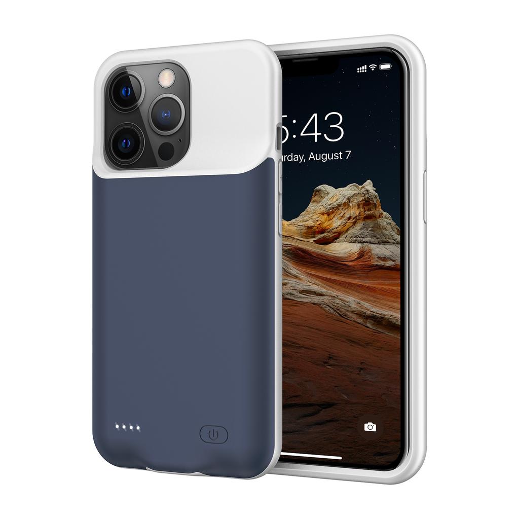 B98S 6500mAh Oplaadbare Uitgebreide Batterij Zachte TPU Rand Mobiele Telefoon Oplaadhoes Shell voor iPhone 13 Pro 6,1 inch