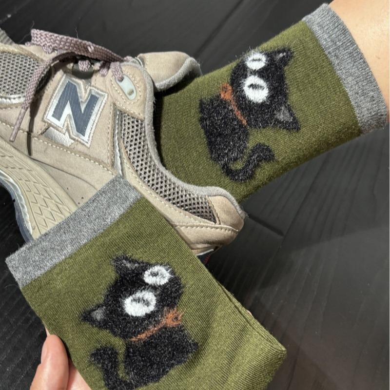 

Женские носки с изображением животных из мультфильмов, женские осенне-зимние теплые утолщенные ворсовые носки, подходящие по цвету, носки средней длины 1pairs