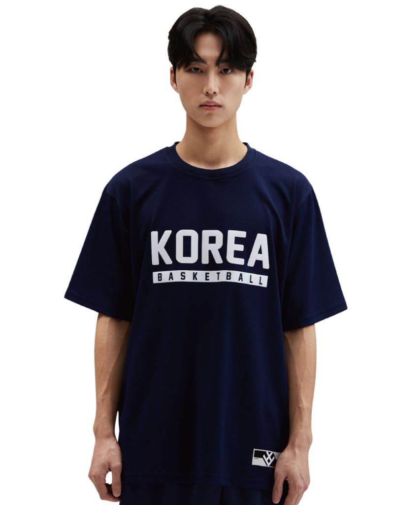 BUZZERBEATER Korea Text T-Shirt Navy