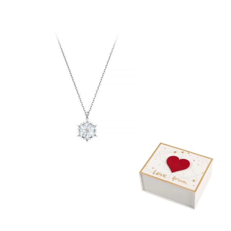 Swarovski Rhodium plated Necklaces Womens Silver F-white gift box