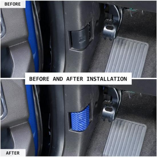 Hood Engine Switch Button Cover Trim For Ford F-150 2009- Blue Carbon Fiber